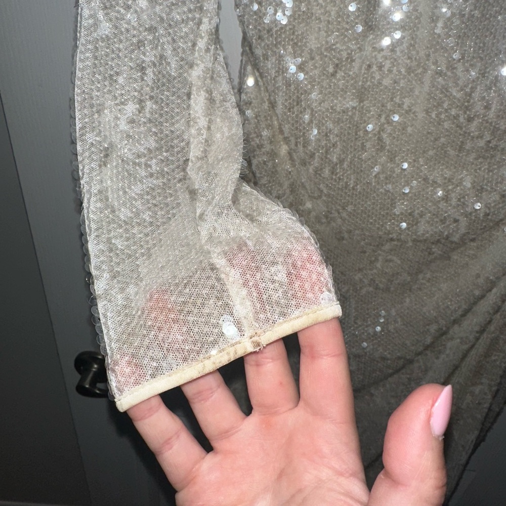 Wayf Cream Sequin Midi Dress - Picture 2 of 3